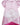 Panelled girls satin dress in soft and bold pinks with puff sleeves – back view of Candy Crush Dress.