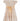 Champagne gold high-low dress for girls with puff sleeves, satin sash, and soft shimmer, perfect for weddings, Eid, and special occasions.