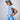 Girl in royal blue taffeta dress with sequin lace front and velvet bow accents.