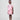 Girl in pink A-line dress with panda print and lace collar.
