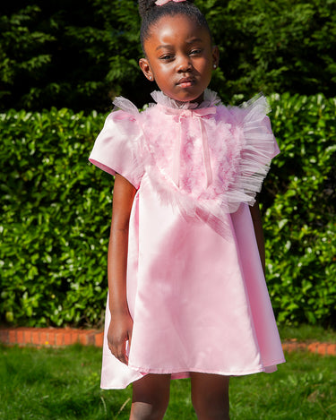 Blush Charm Dress - Girls Satin Dress - Rehoboth Kidz