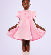 Blush Charm Dress - Girls Satin Dress - Rehoboth Kidz