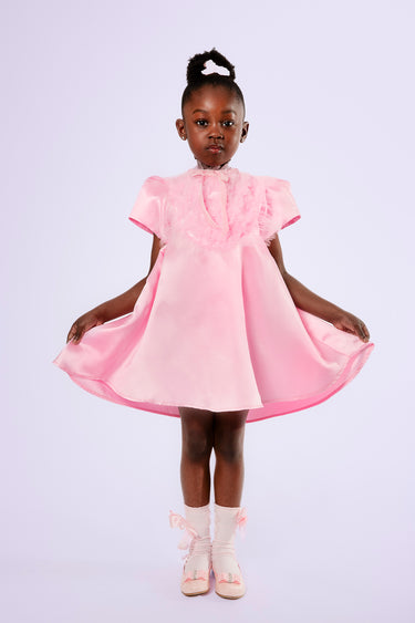 Blush Charm Dress - Girls Satin Dress - Rehoboth Kidz