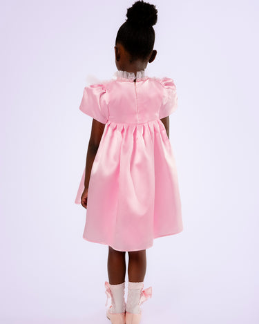 Blush Charm Dress - Girls Satin Dress - Rehoboth Kidz