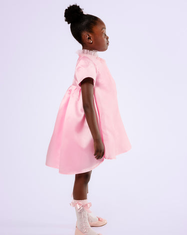 Blush Charm Dress - Girls Satin Dress - Rehoboth Kidz