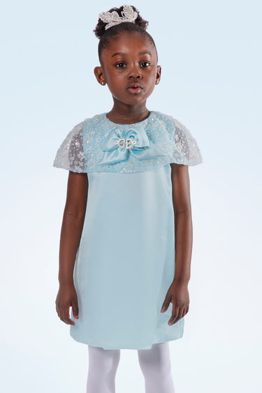 Charis Cape Dress - Elegant Satin Dress - Rehoboth Kidz