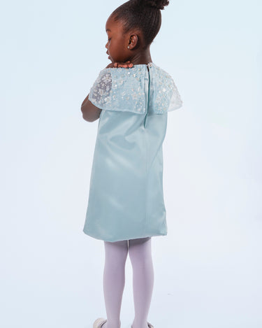 Charis Cape Dress - Elegant Satin Dress - Rehoboth Kidz