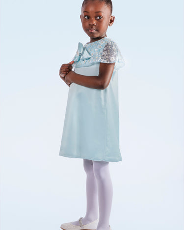 Charis Cape Dress - Elegant Satin Dress - Rehoboth Kidz