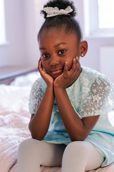 Charis Cape Dress - Elegant Satin Dress - Rehoboth Kidz