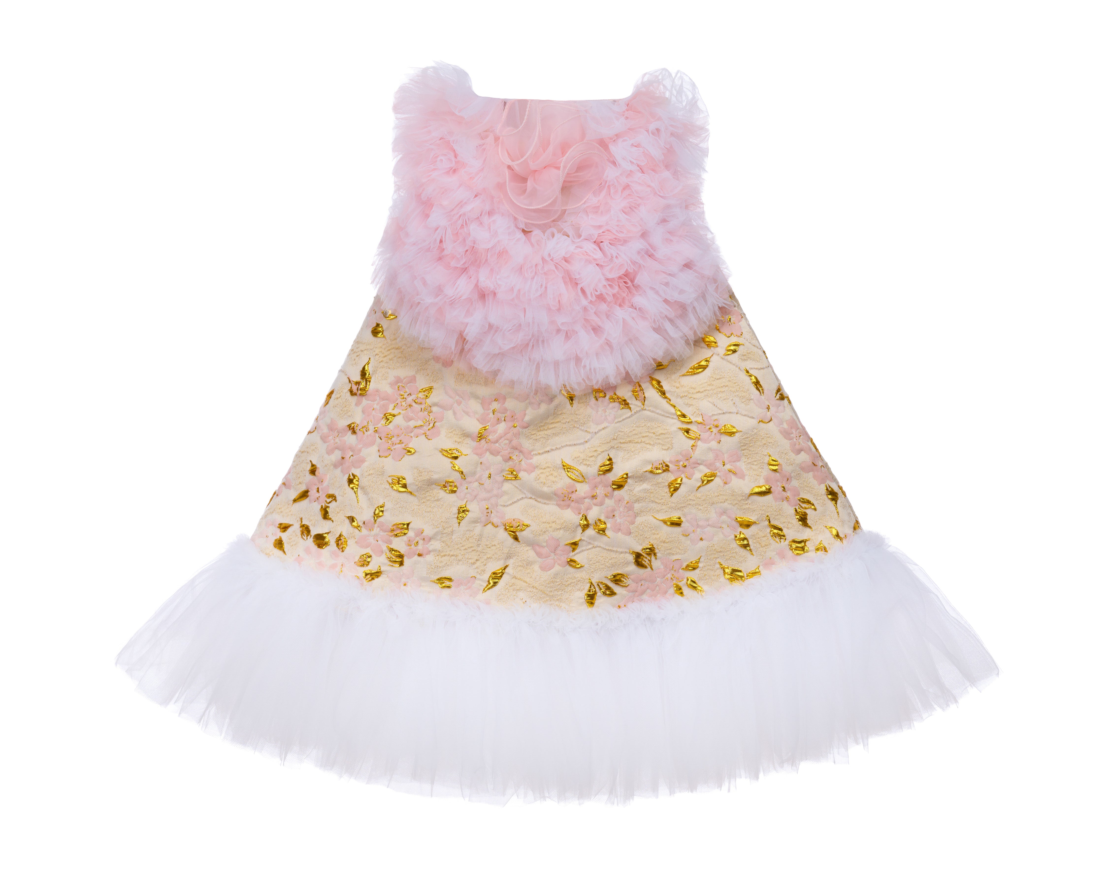 BLUSH BLOOM BROCADE DRESS