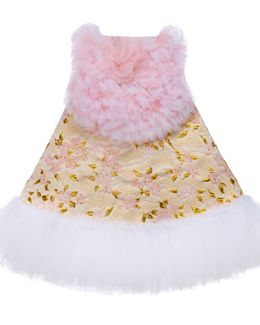 Blush Bloom Brocade Dress - Kidz Party Dress - Rehoboth Kidz