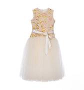 Golden Bloom Tulle Gown - Girls Party Dress - Rehoboth Kidz