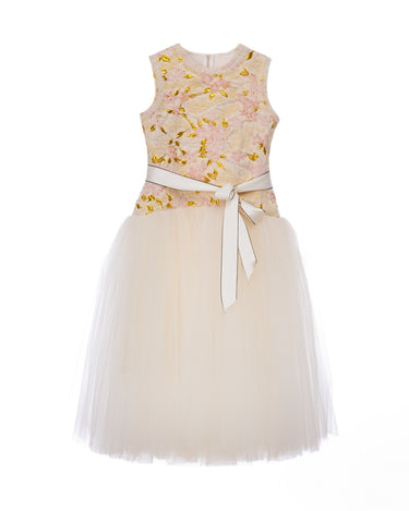 Golden Bloom Tulle Gown - Girls Party Dress - Rehoboth Kidz
