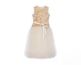 Golden Bloom Tulle Gown - Girls Party Dress - Rehoboth Kidz