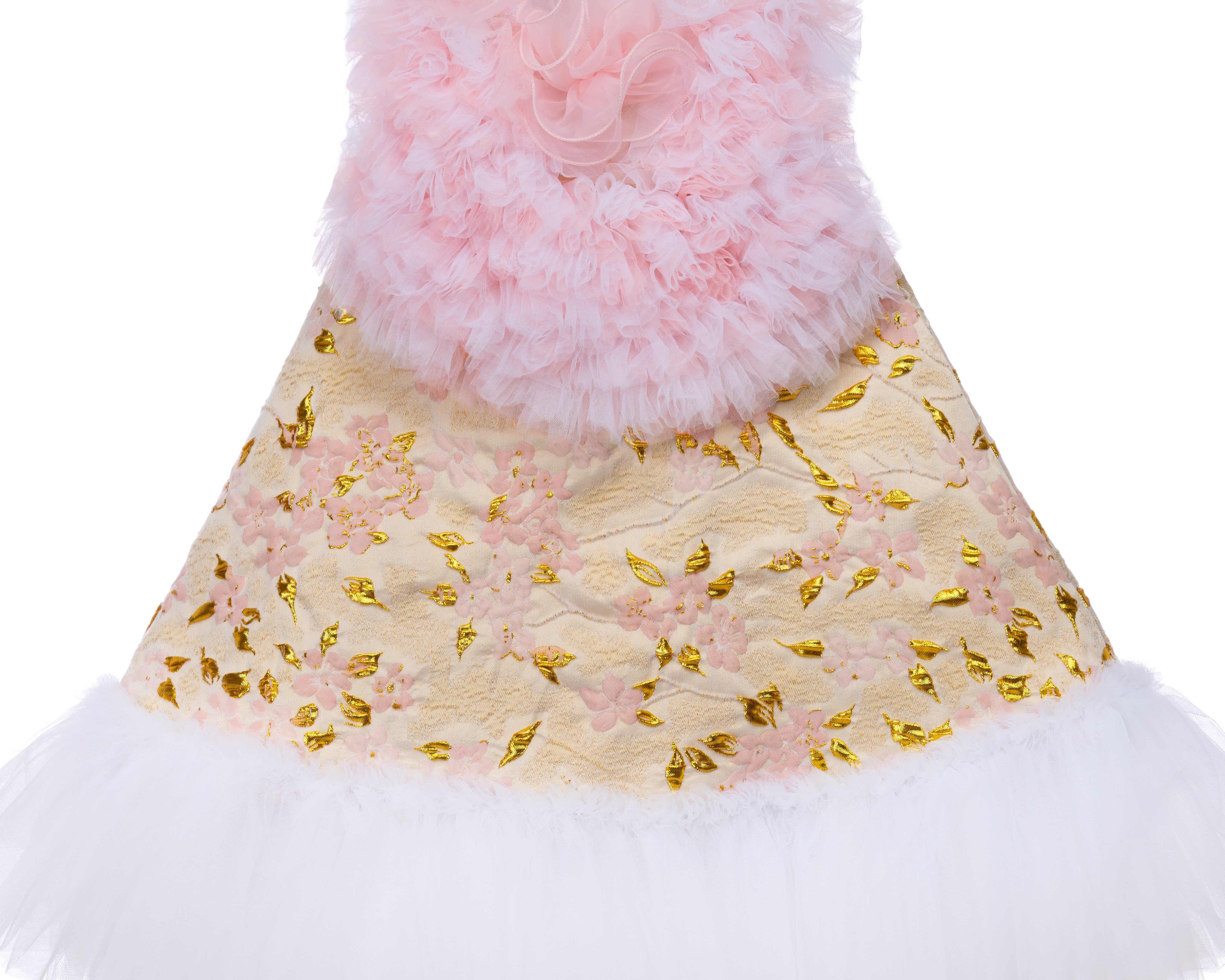 BLUSH BLOOM BROCADE DRESS