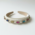 Aurora Jewel Ivory Headband detail