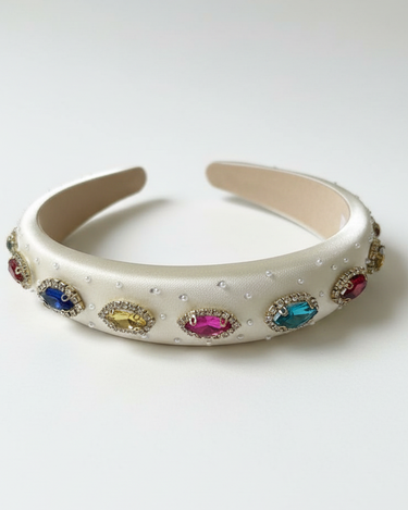 Aurora Jewel Ivory Headband detail