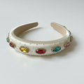 Aurora Jewel Ivory Headband front