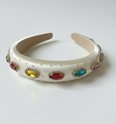 Aurora Jewel Ivory Headband front