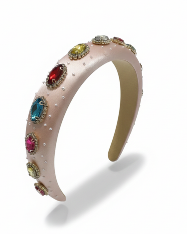 Aurora Jewel Blush Headband detail