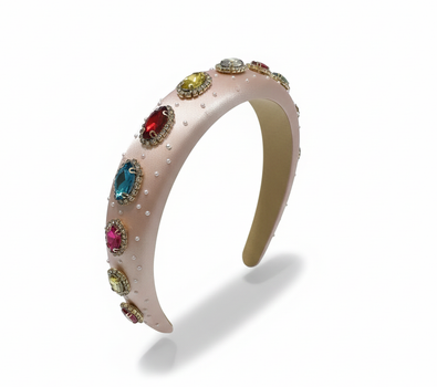 Aurora Jewel Blush Headband detail