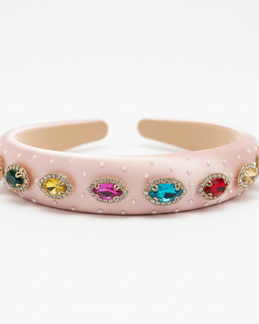 Aurora Jewel Blush Headband front