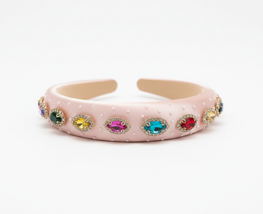 Aurora Jewel Satin Blush Headband