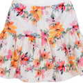 Tiered girl's skirt with multicolour floral print and elastic waistband. Blossom Skirt for ages 1–14.