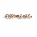 Pink crystal hair clip with slim gold barrette finish for girls