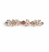 Pink crystal hair clip with slim gold barrette finish for girls
