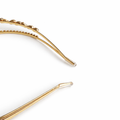 Gold double row crystal slim headband for girls with oval and fine crystal detailing
