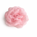 Pink textured rose hair clip for girls with layered sculpted petals
