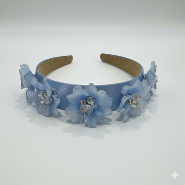 Crystal Bloom Blue Headband