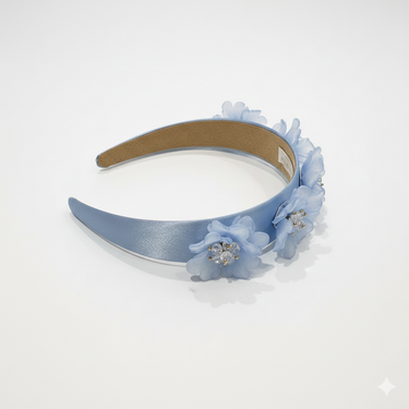 Crystal Bloom Blue Headband