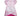 Panelled girls satin dress in soft and bold pinks with puff sleeves – back view of Candy Crush Dress.