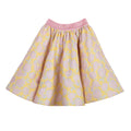 Girls yellow and pink floral brocade full flared skirt with glitter waistband – Buttercup Skirt
