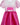 Duchess Dream pink satin dress for girls with pearl puff sleeves and bow detail – perfect for weddings, birthdays, and girls' party outfits ages 1–14.
