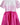 Duchess Dream pink satin dress for girls with pearl puff sleeves and bow detail – perfect for weddings, birthdays, and girls' party outfits ages 1–14.