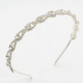 Silver slim headband with clear crystal vine detailing for girls