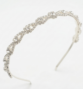 Silver slim headband with clear crystal vine detailing for girls