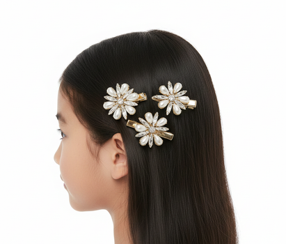 Pearl Starburst Mini Hair Clips