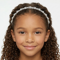 Silver slim headband with clear crystal vine detailing for girls