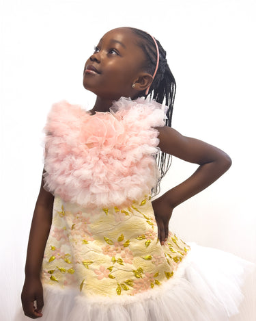 Blush Bloom Brocade Dress - Kidz Party Dress - Rehoboth Kidz