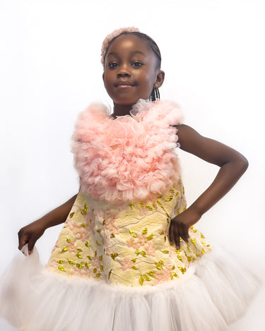 Blush Bloom Brocade Dress - Kidz Party Dress - Rehoboth Kidz