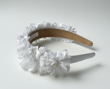 Ivory Silk Bloom Crown Headband
