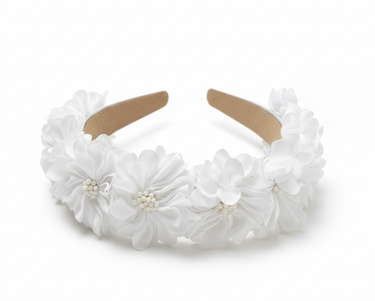 Ivory Silk Bloom Crown Headband