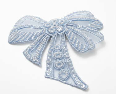 Lace Heirloom Blue Bow Hair Clip