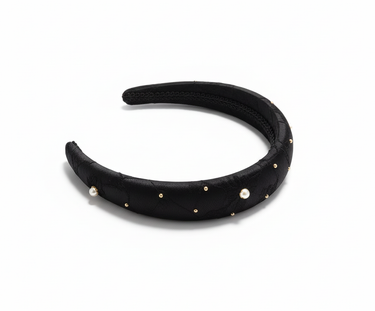 Midnight Jacquard Pearl Dot Headband