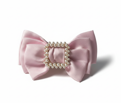 Pearl Bow Satin Hair Clip