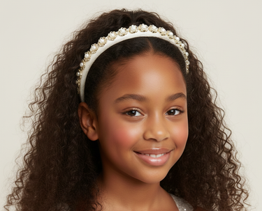 Petite Pearl Ivory Satin Headband
